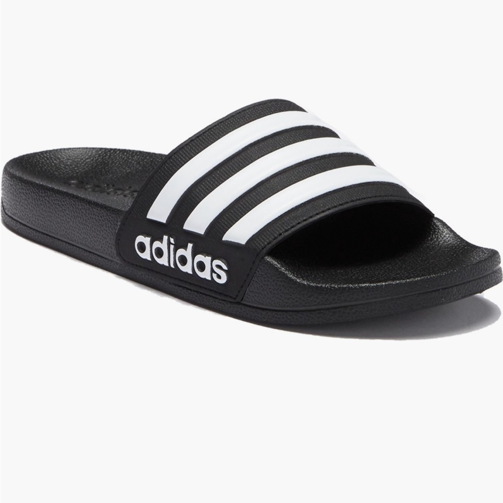 Adidas NWOT Black and White Striped Slides toddler size 11